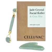 Celluvac Jade Crystal Facial Roller & Gua Sha Set